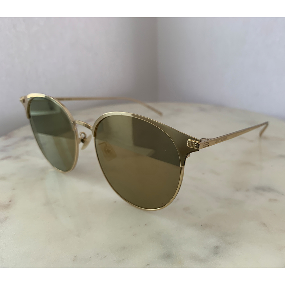 Saint Laurent Metal Round Sunglasses Gold - Picture 2 of 3